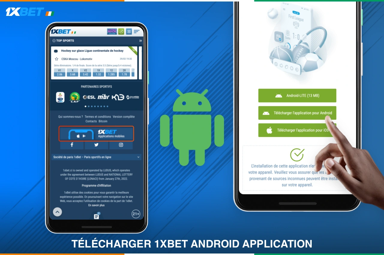 Téléchargez l'application mobile 1xBet pour Android depuis le site officiel