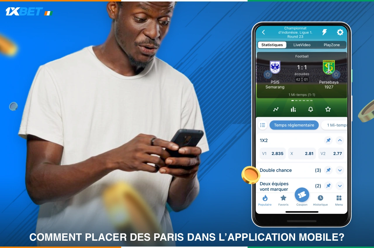 Pour placer un pari sportif sur l'application 1xBet, un utilisateur ivoirien doit remplir quelques conditions simples