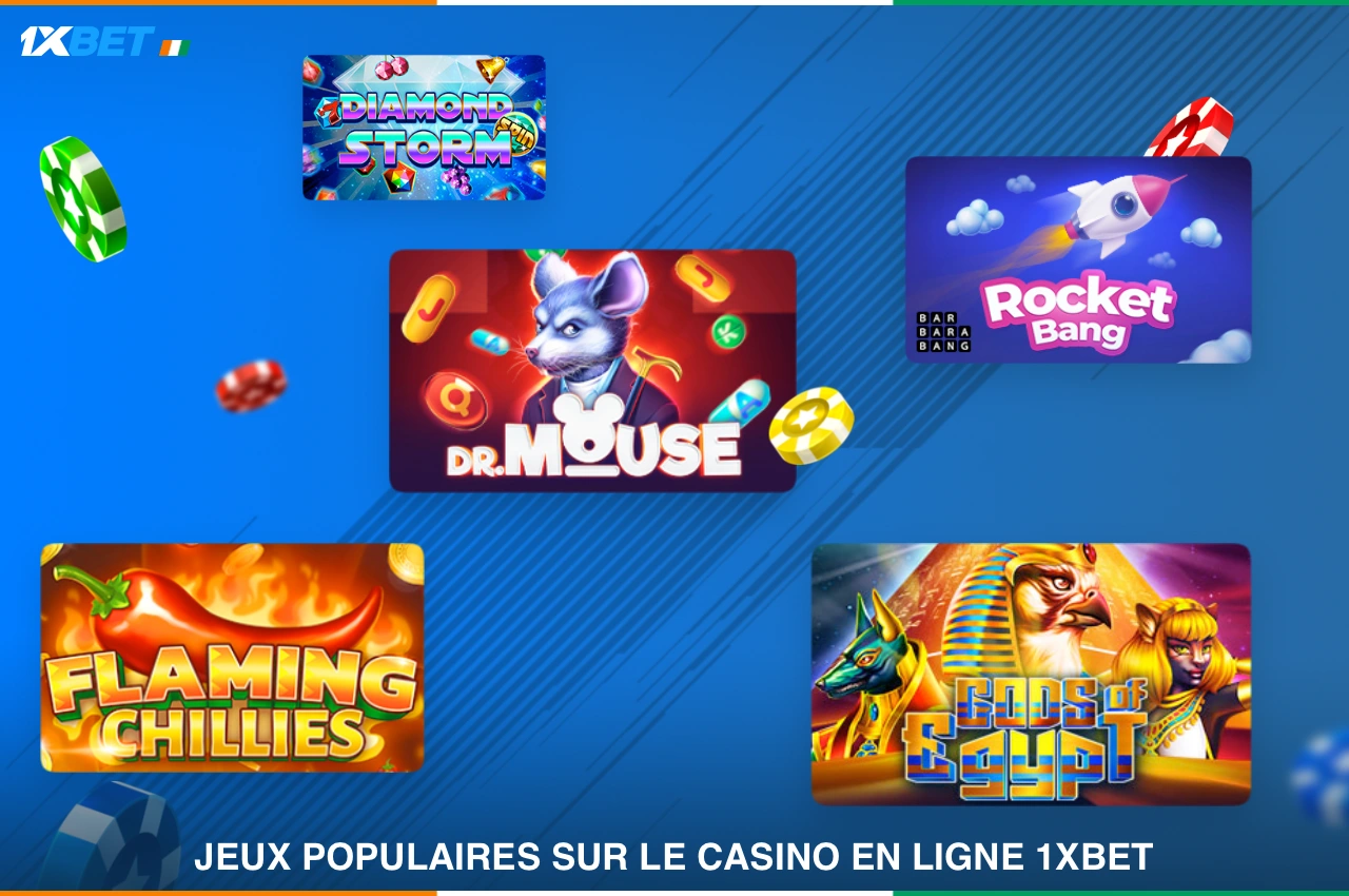 Le casino en ligne 1xBet propose une variété de jeux populaires qui sont très demandés par les joueurs ivoiriens