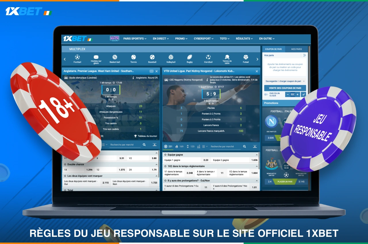 Le site officiel de 1xBet Côte d'Ivoire a mis en place des règles de jeu responsable, que chaque utilisateur doit respecter