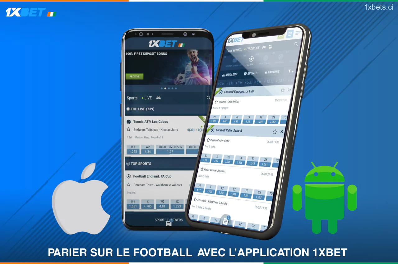 Les joueurs ivoiriens peuvent effectuer un pari 1xBet Football avec des dispositifs portables en utilisant la version mobile du site ou l'application pour Android/iOS