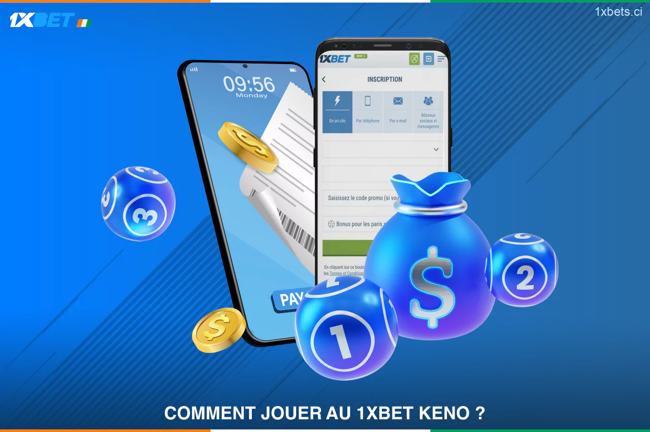 Pour commencer à jouer sur 1xBet Keno, les joueurs ivoiriens doivent s'inscrire et effectuer un dépôt