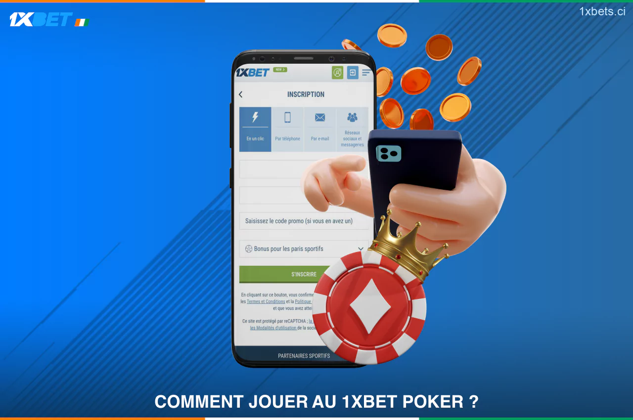 Une fois que vous avez créé un profil et approvisionné votre solde, vous pouvez commencer à jouer à 1xBet Poker en Côte d'Ivoire