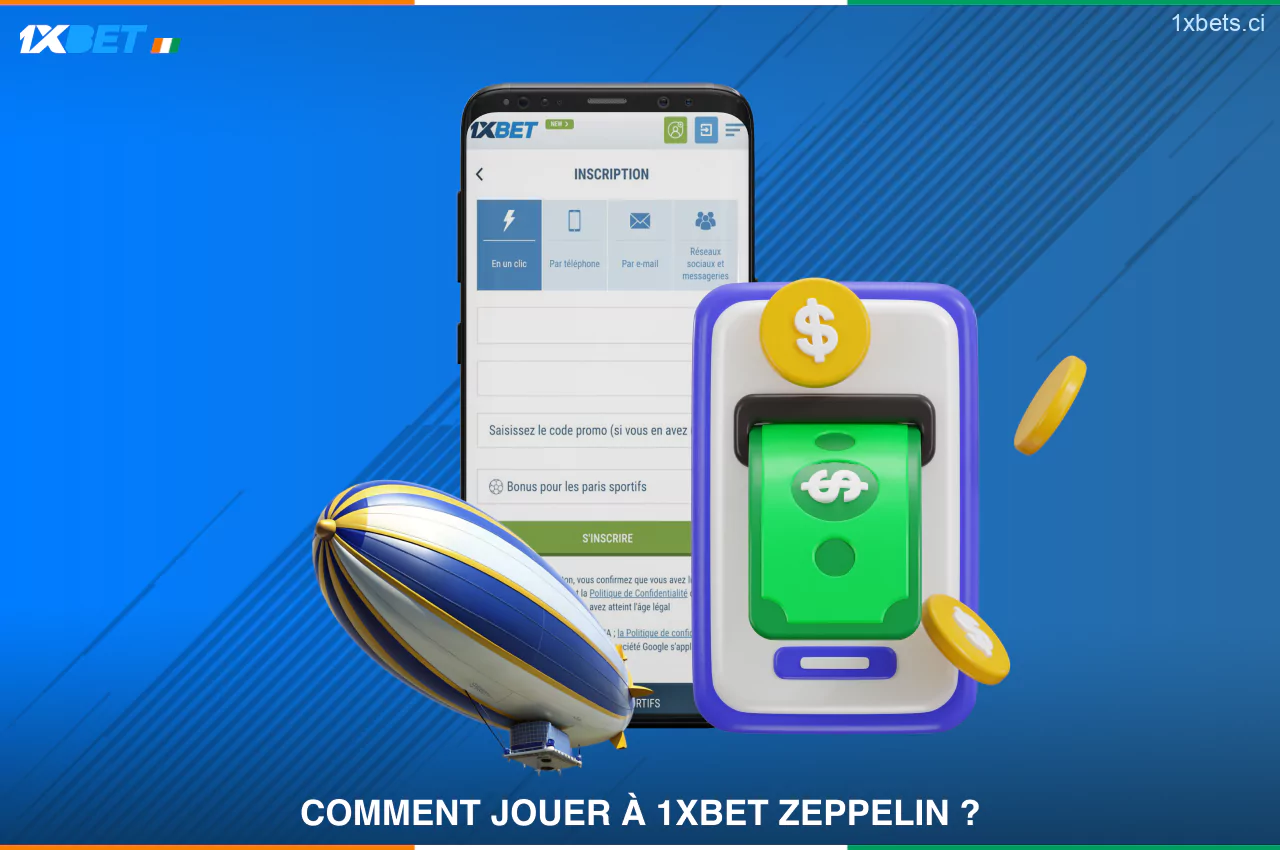 Les instructions pour jouer sur 1xBet Zeppelin Côte d'Ivoire comprennent l'enregistrement et l'approvisionnement de votre compte