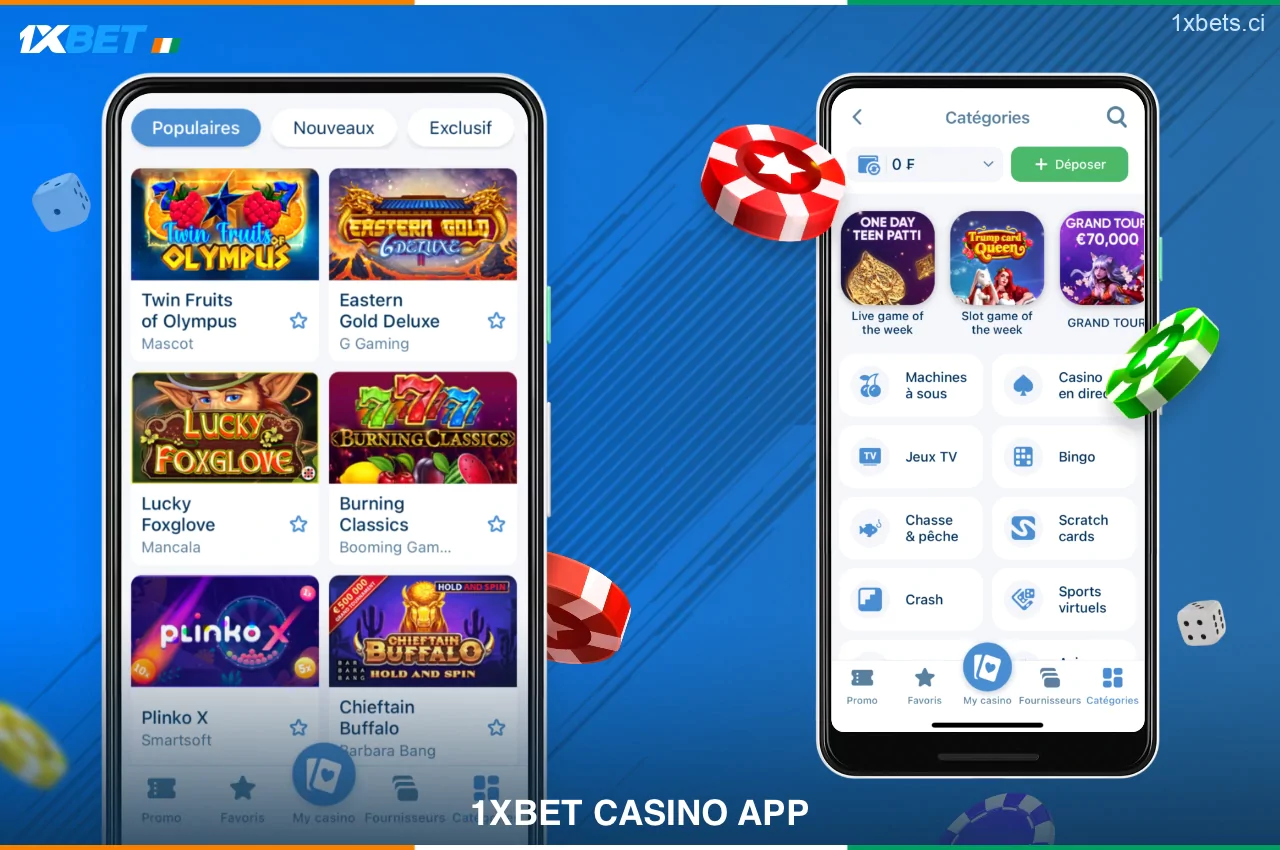 L'application mobile 1xBet Casino permettra aux utilisateurs ivoiriens de jouer à leurs jeux préférés en déplacement