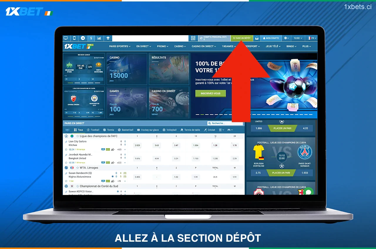 Avant de pouvoir parier chez 1xbet, vous devez effectuer un dépôt