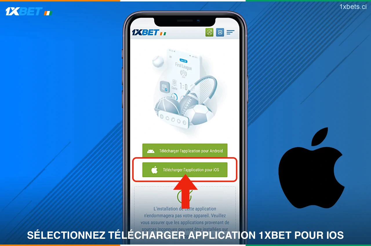 Choisissez votre plateforme pour démarrer l'application 1xbet pour iOS