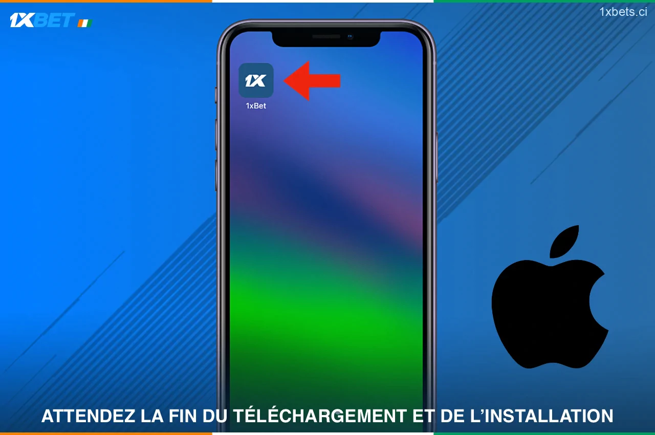 Une fois que l'application 1xbet pour iOS a été installée avec succès, son icône apparaîtra sur l'écran d'accueil de votre iPhone