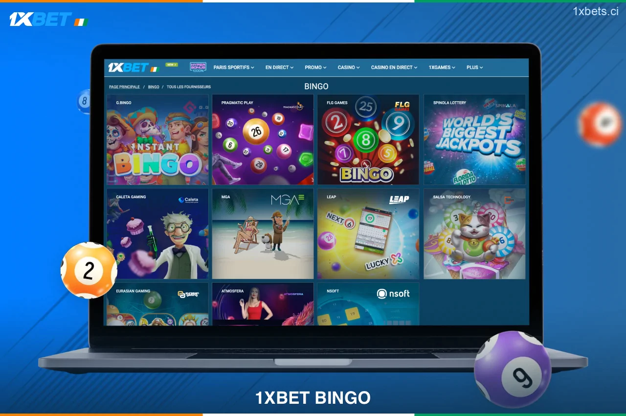 Plusieurs variantes de Bingo sont disponibles pour les utilisateurs de Côte d'Ivoire sur la plateforme 1xBet