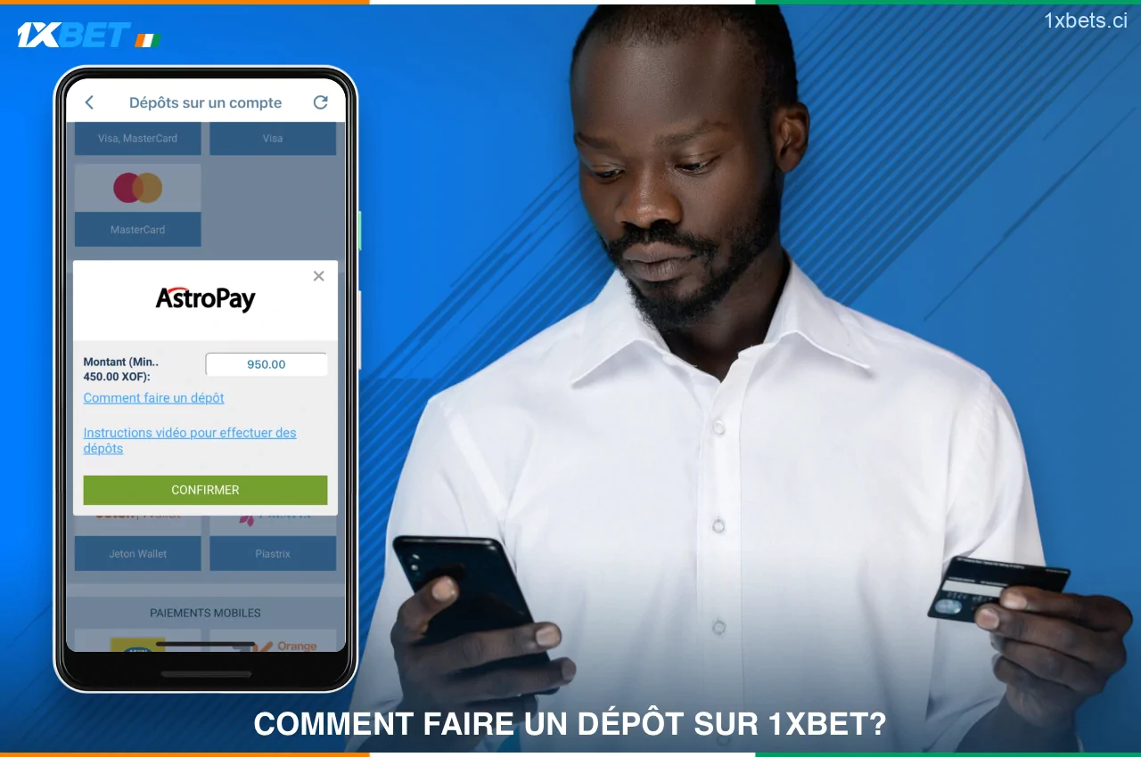 Pour effectuer un dépôt sur 1xBet, un utilisateur de Côte d'Ivoire doit suivre quelques étapes simples