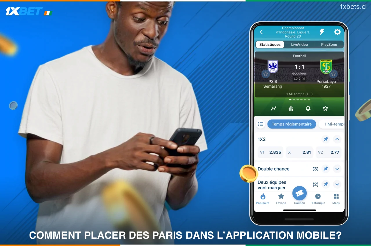 Pour placer un pari sportif sur l'application 1xBet, un utilisateur ivoirien doit remplir quelques conditions simples