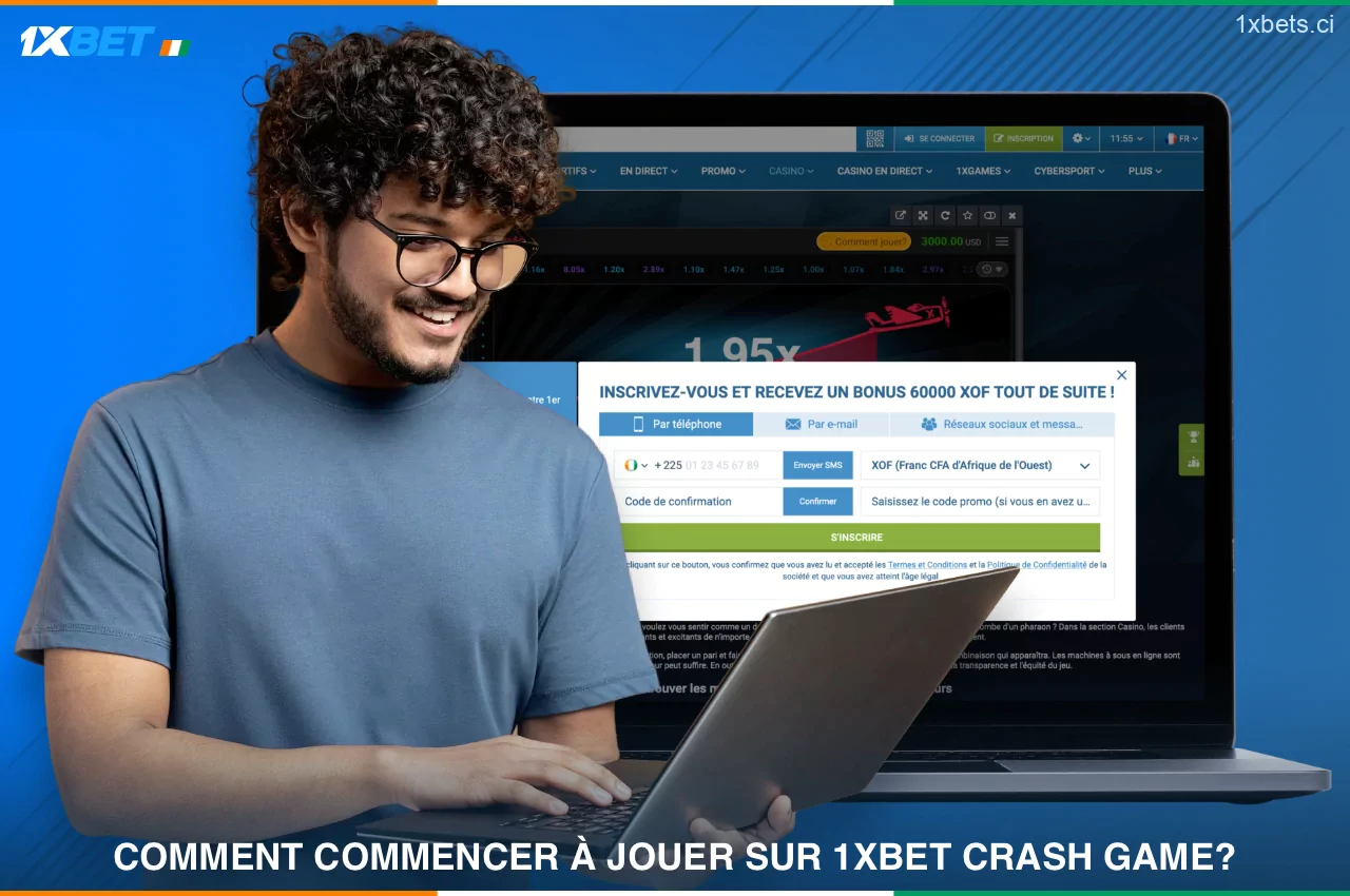 Pour commencer à jouer à Aviator sur 1xBet Côte d'Ivoire, vous devez vous inscrire et recharger votre solde